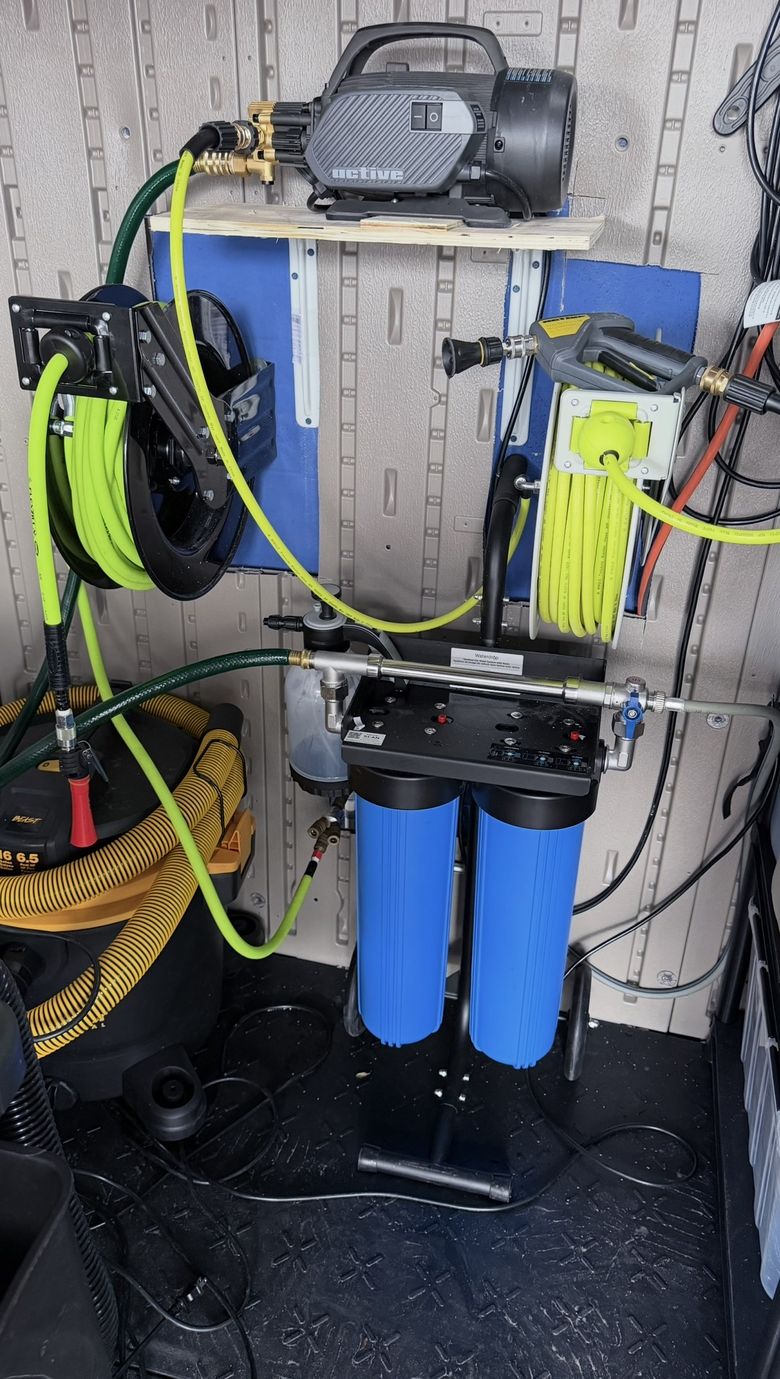The spot-free resin water filtration system at Rock's Car Spa that feeds every wash hose